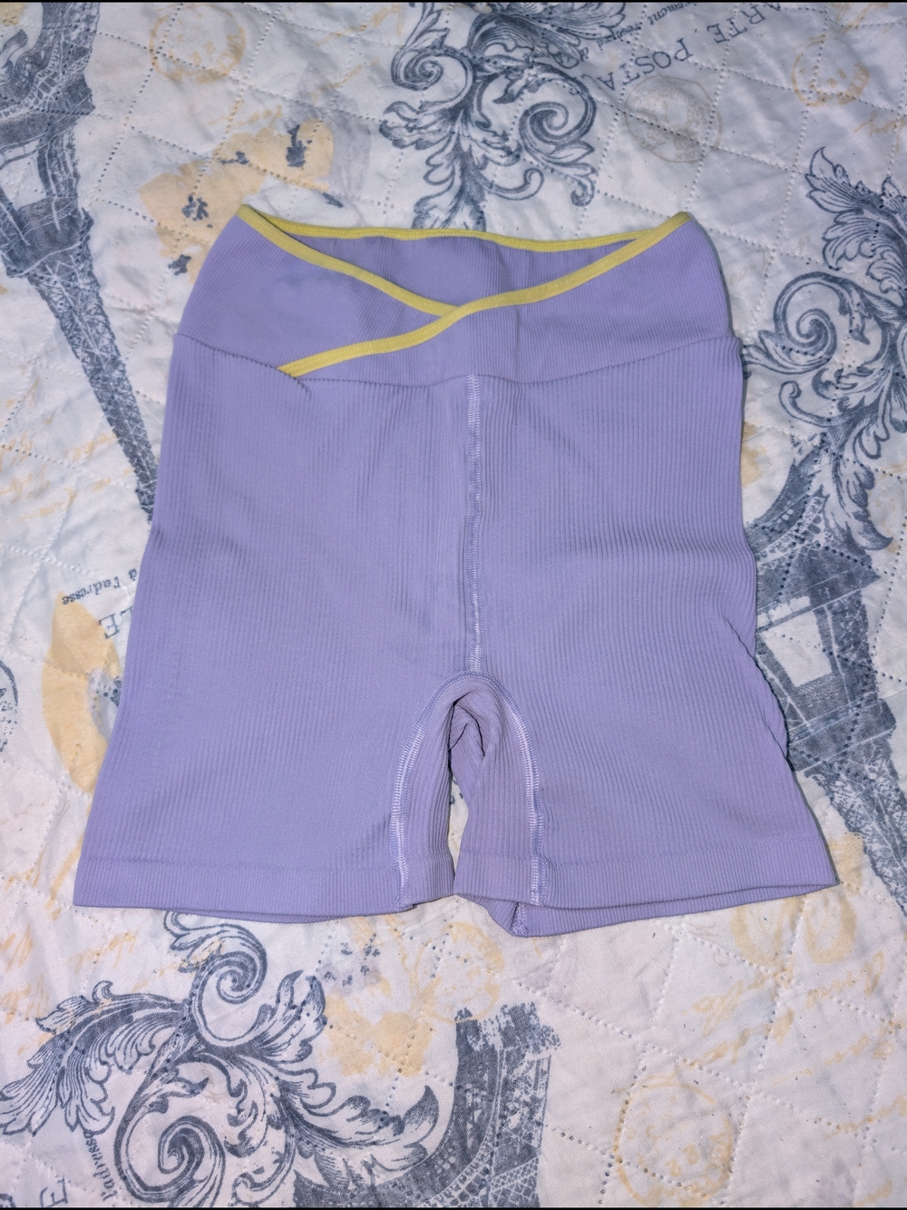 Free People Ribbed Lavender High-Waist Bike Shorts Sz.Xs